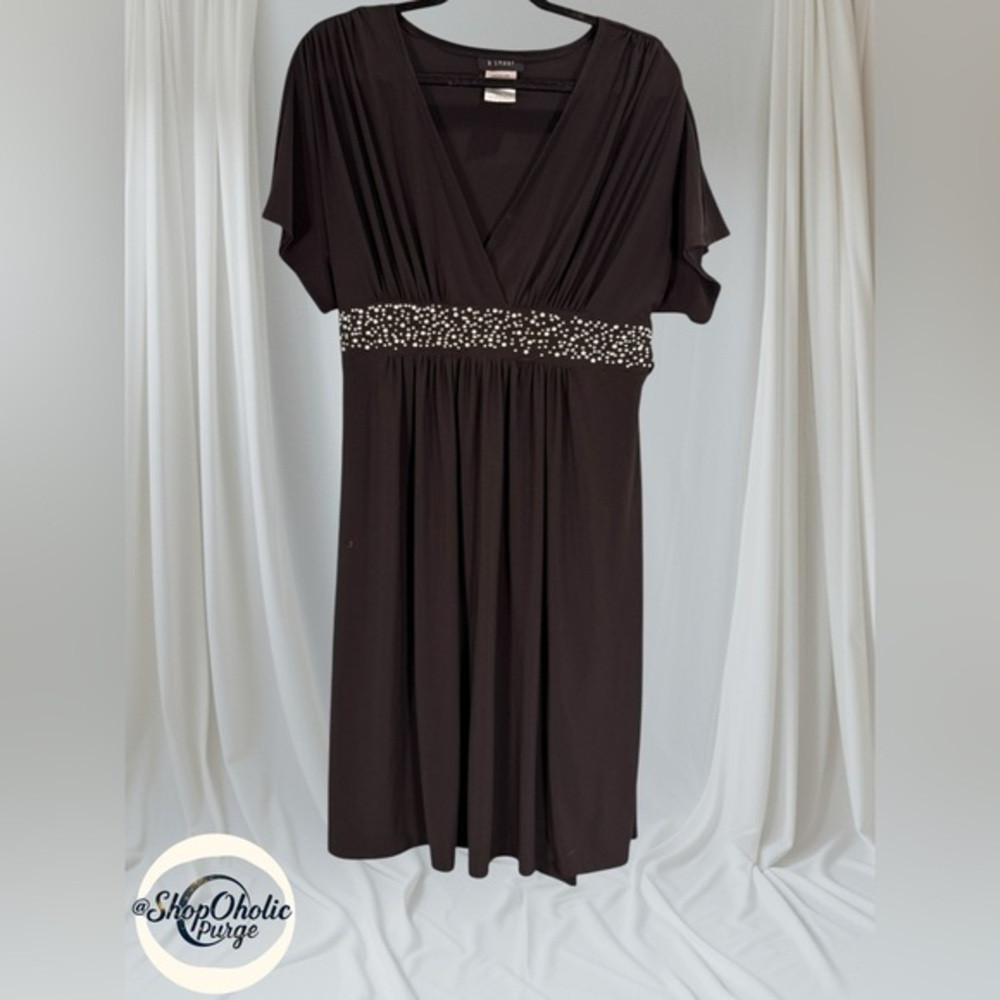 B. Smart Black dress Black Embellished Empire Waist Dress Sz 18
